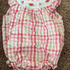 Pink and Green Plaid Kids One Piece